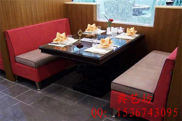 厂家订制福田西餐厅卡座沙发搭配餐桌组合XCTK-1203