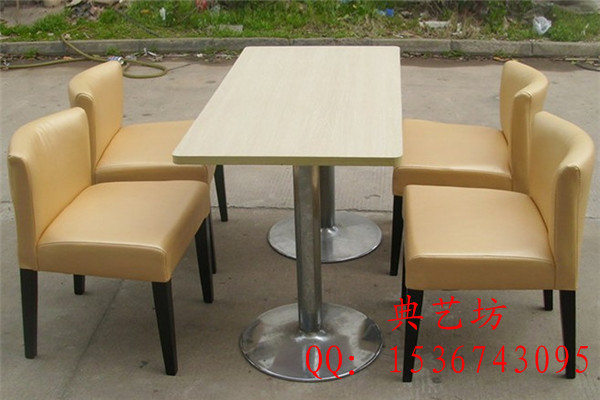 底价促销深圳西餐厅桌椅组合，防火板餐桌配软包椅子CTZ-20