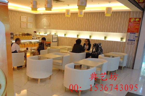 厂家五包深圳咖啡厅沙发椅配实木餐桌KFTS-06