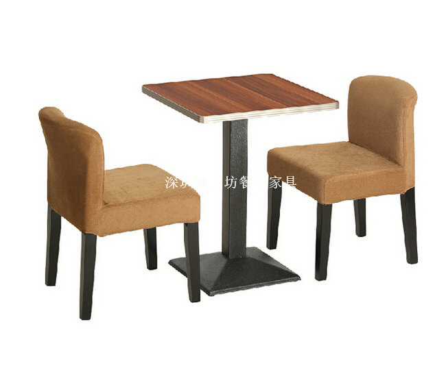 价格实惠两实木软包椅+防火板茶餐厅餐桌组合dcct-2