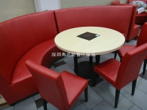 火锅店餐桌餐椅搭配弧形卡座