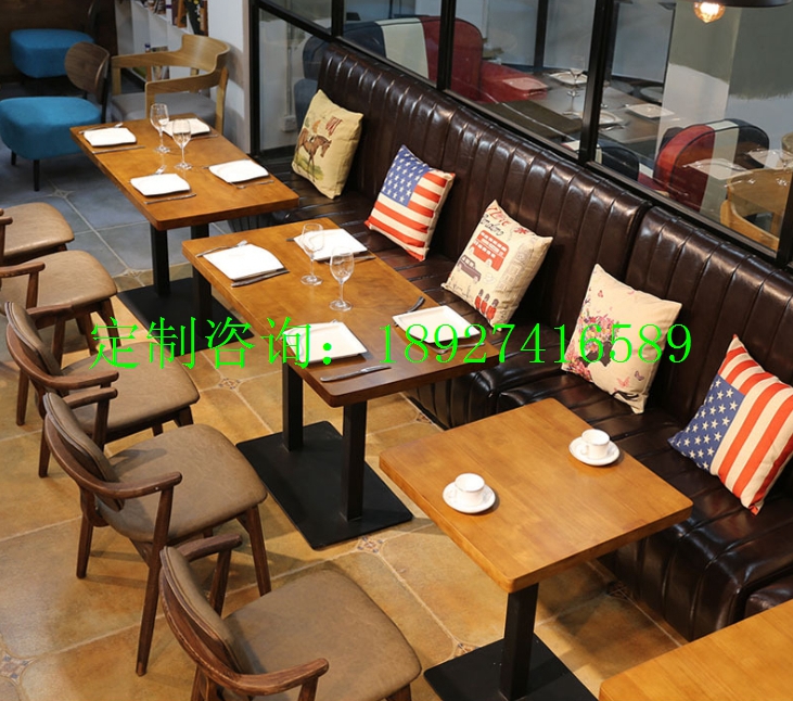 简约茶餐厅桌子椅子组合